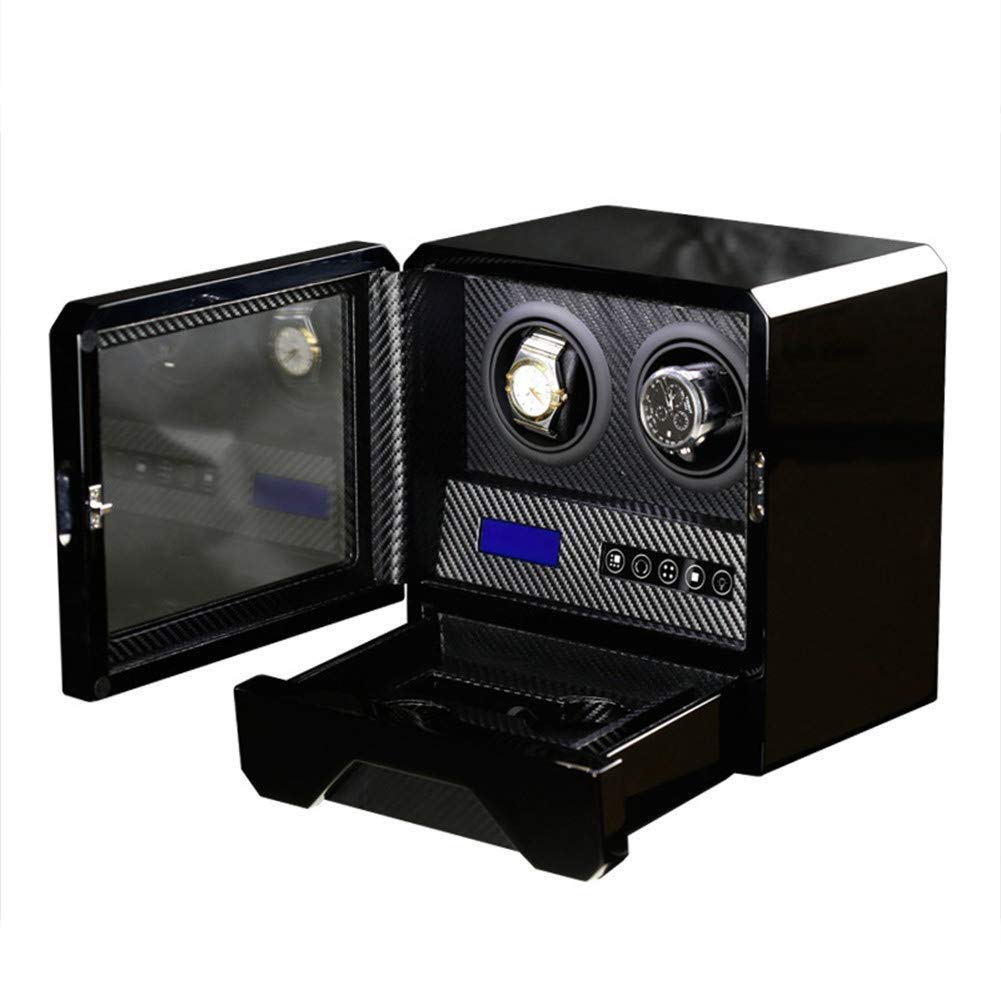 FENOKD Watch Winder Box 2+2 Automatic Wood Watch Winder Remote Control LCD Touch Screen Rotation Winders BoxHoliday Gift