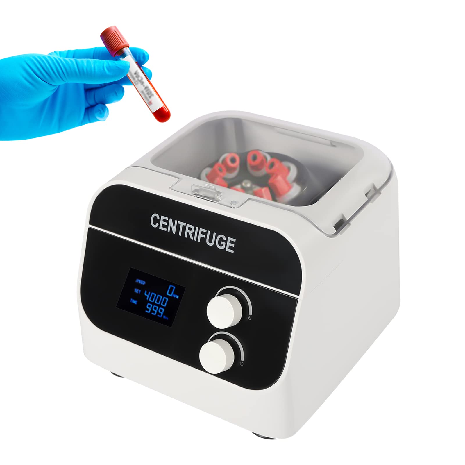 Centrifuga Laboratorio 8 x 20 ml, centrifuga da tavolo LCD 4000 giri/min, centrifughe da laboratorio display digitale