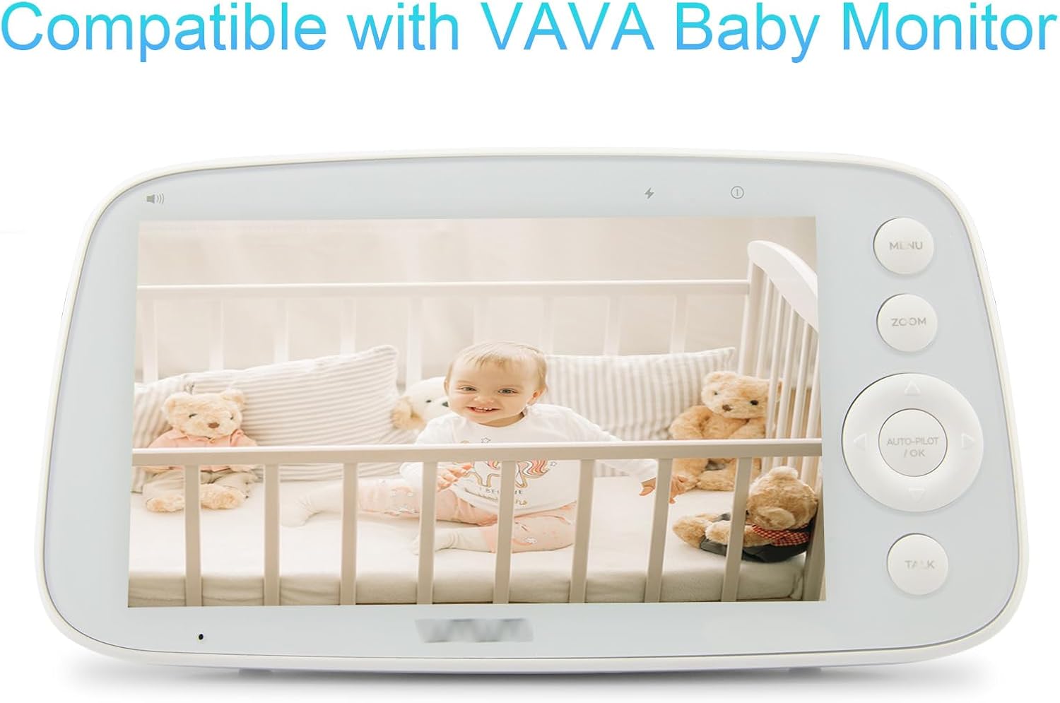 LEFXMOPHY Baby Monitor Charging Cord for VAVA Replacement Charger Handheld Screen Parent Unit 5V Power UL Aadpter with 5ft White Cable (Not for Cam)