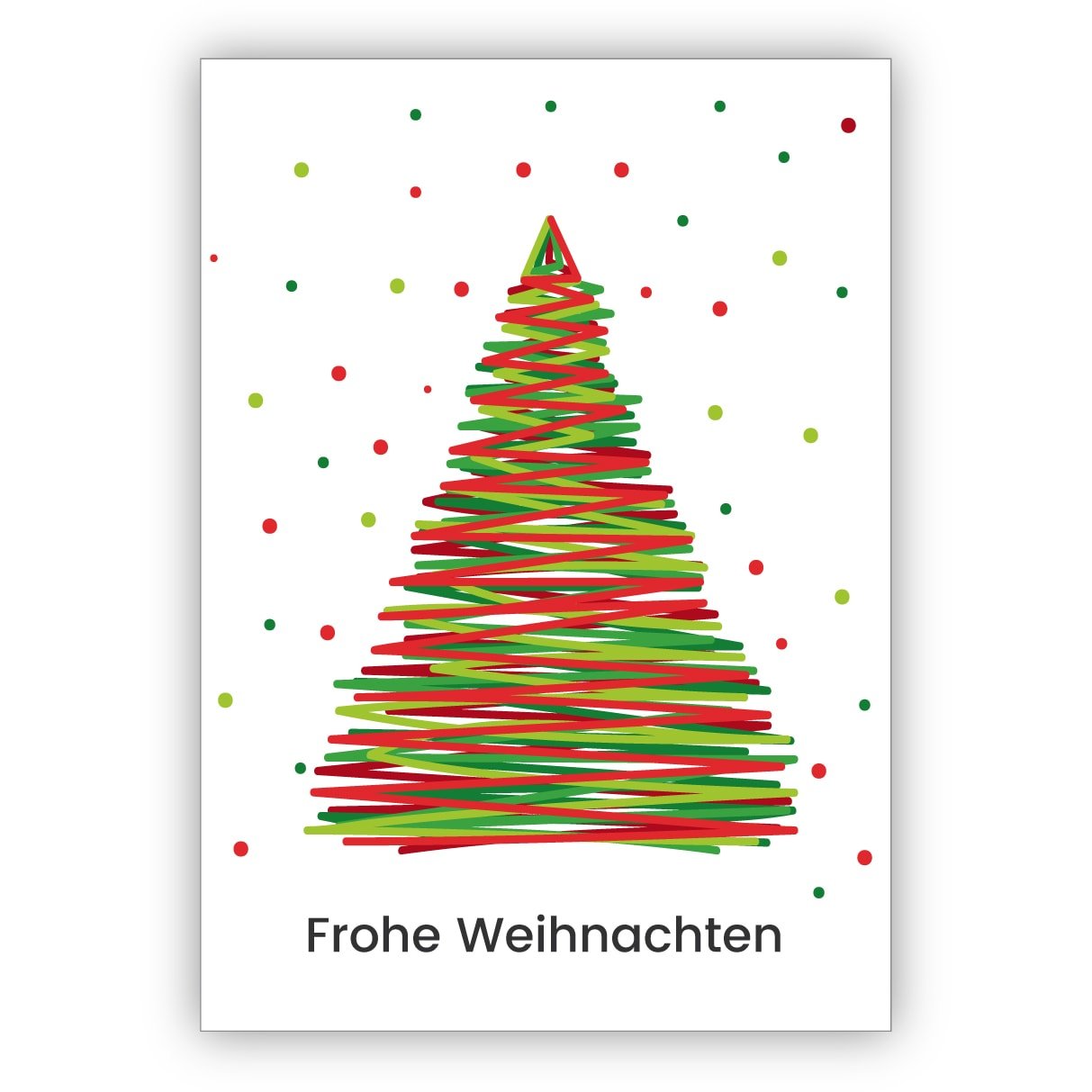 Weihnachts Glückwunsch 16er Set: Moderne, bunte Weihnachtskarte mit Weihnachtsbaum: Frohe Weihnachten • als weihnachtliche Grusskarte mit Umschlag zum