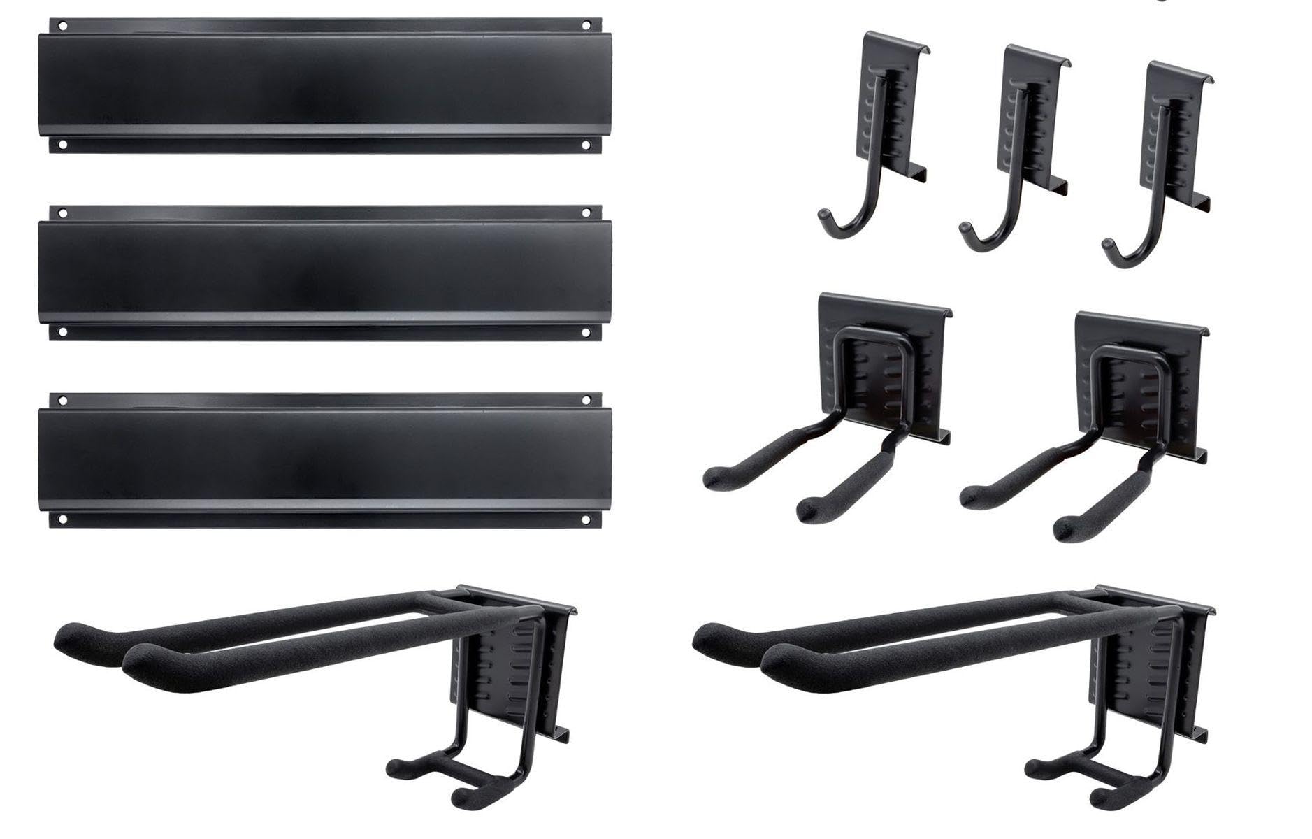 GALLUNOPTIMAL 36-Piece Device Holder Set consisting of 3 Steel Rails + 7 Holders + 2 Nylon Velcro Loops and mounting Material