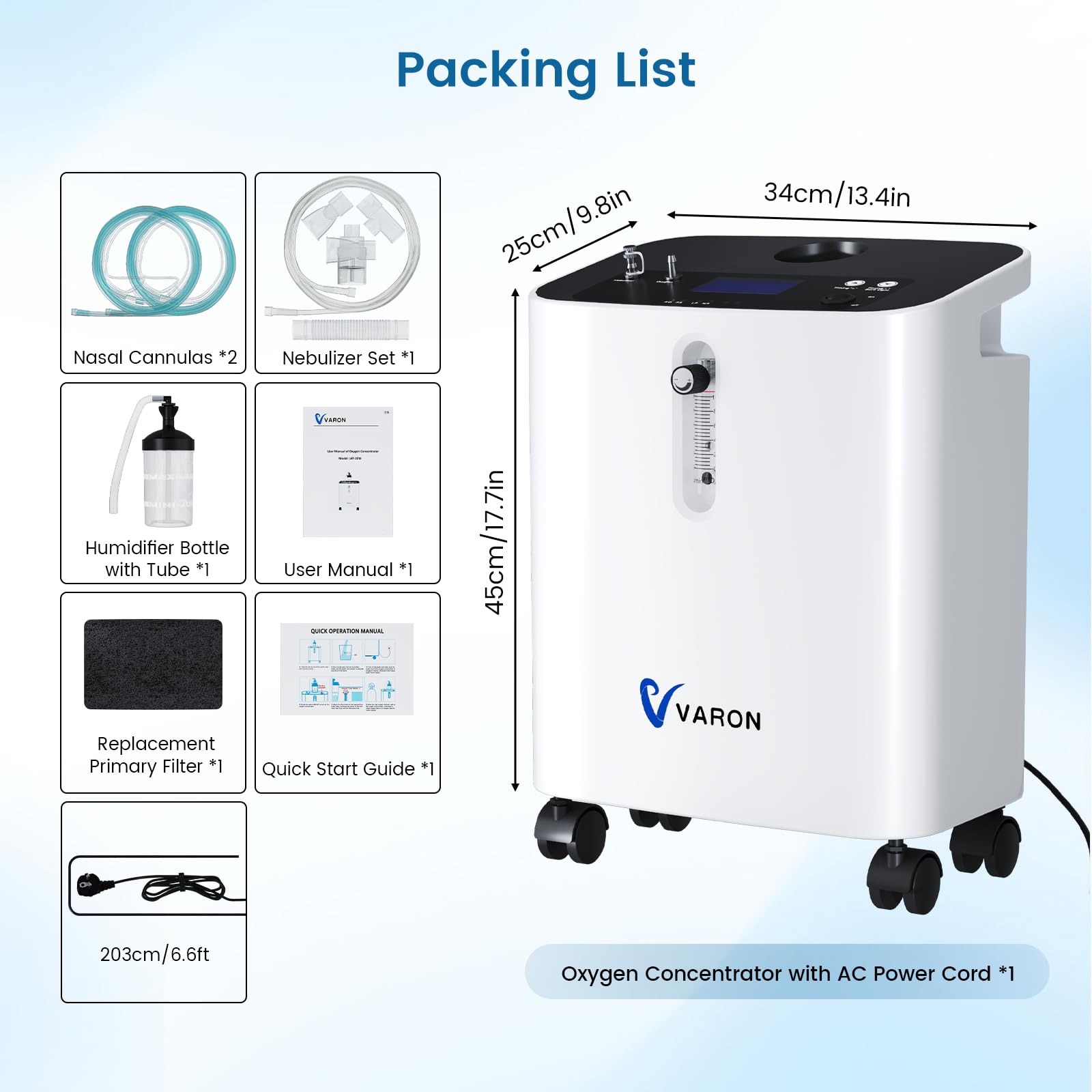 Generatore di ossigeno, concentratore di ossigeno regolabile da 1 a 10 l/min, ossigeno portatile per uso domestico e in viaggio, accessori completi per le emergenze