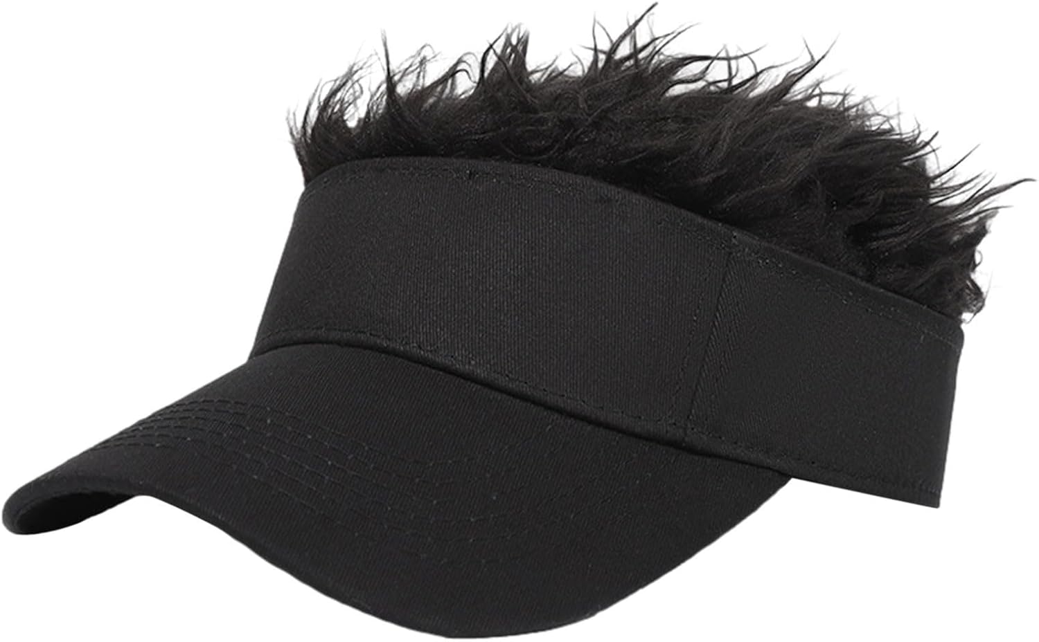 Lolvmvchi Mens Beanie Visor with Wig Fashionable Men's and Women's Baseball Hat Hair Visor Plush Warm Hat Full Coverage