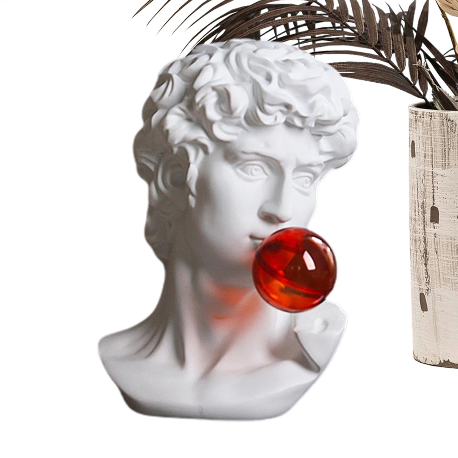 Statua di David, Statua del busto David Blowing Bubbles scultura unica, statua artistica da desktop impermeabile, ornamenti decorativi multifunzionali, decorazione per la casa per tavolo,