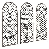 Outsunny Lot de 3 Treillis de Jardin en Osier tissé - Panneau Voûté pour Plantes grimpante...