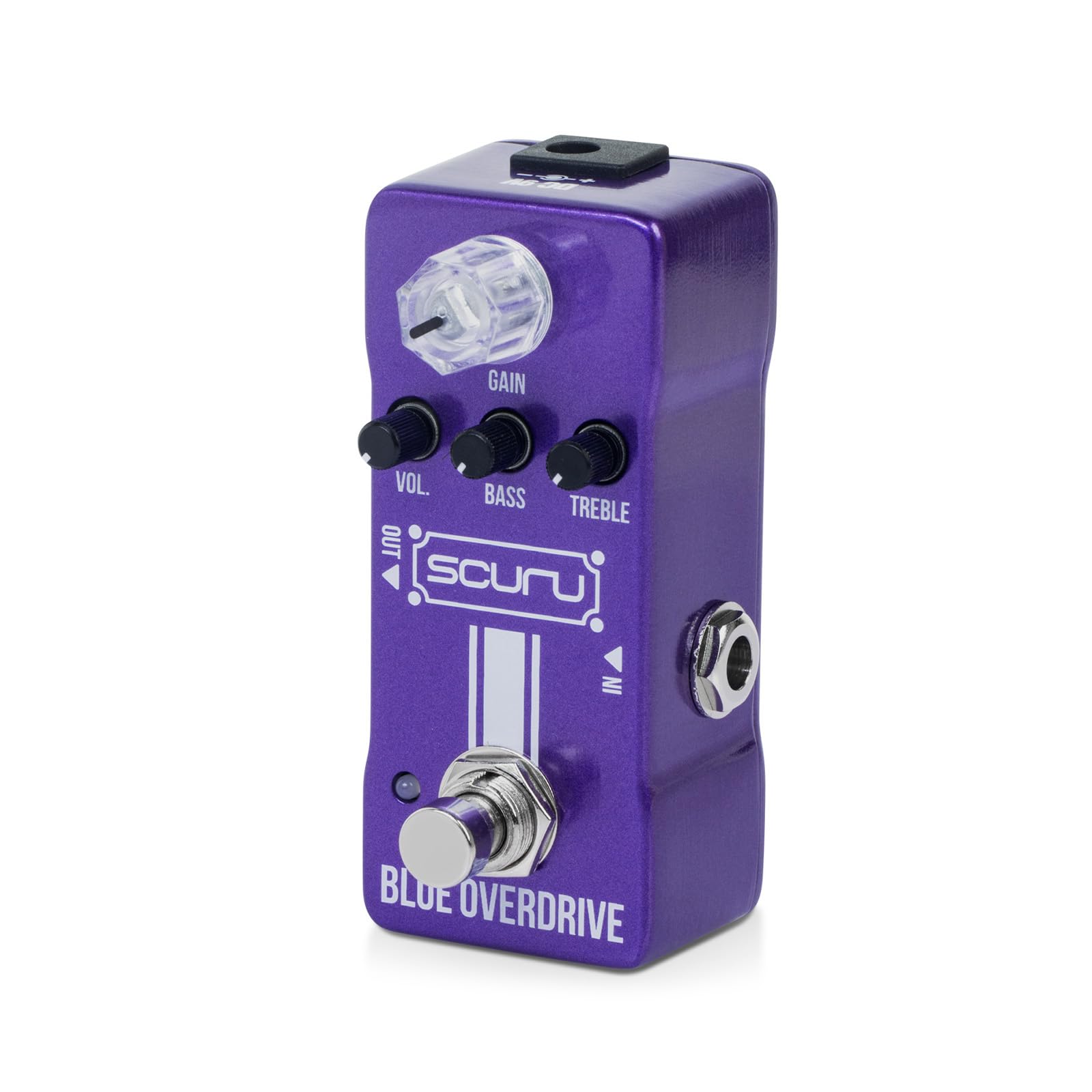 Pepisky SCURU Guitar Blue Overdrive Effects Pedal GAINVOLBASSTREBLE Powerful EQ Stack DC 9V 6.35mm InputOutput Interface Mini Electric Guitar Blue Overdrive Effector with True Bypass