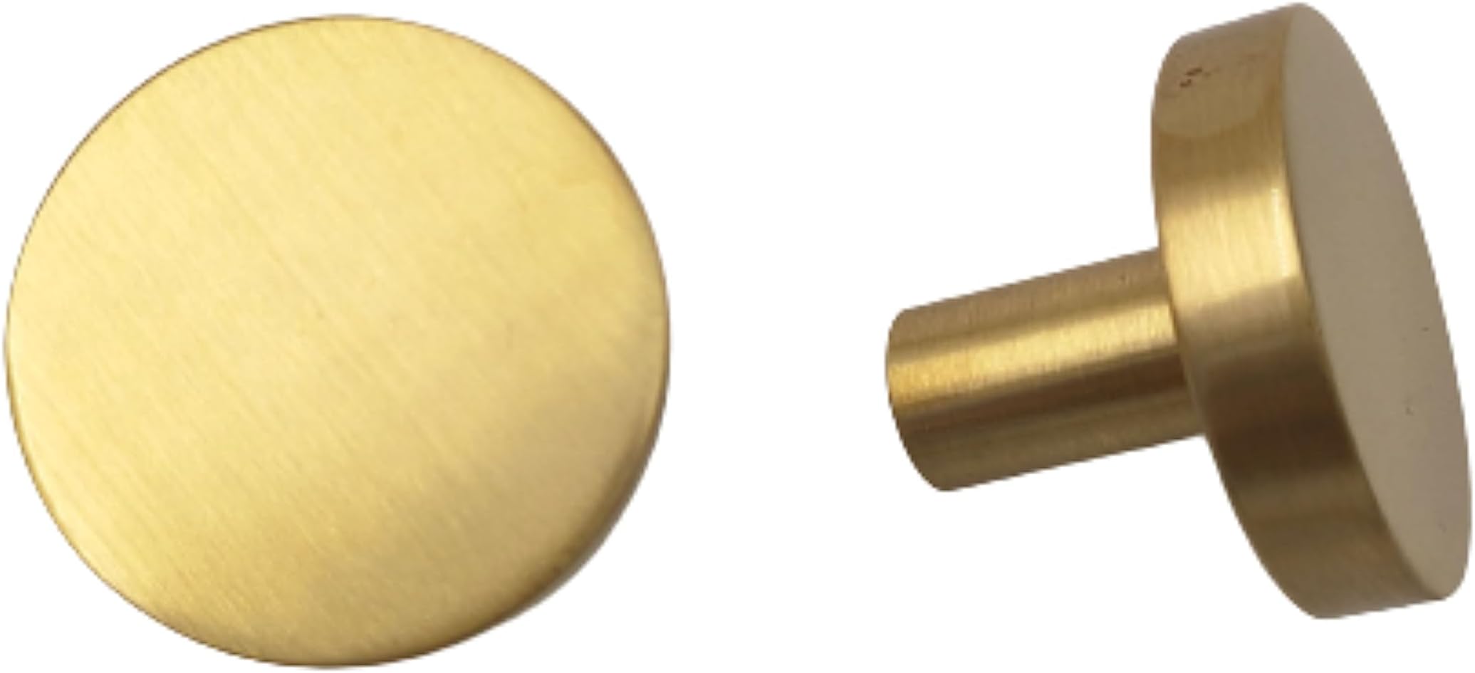 ABVIN Solid Brass Round Knobs Cabinet Beautiful Decorative Dresser Knobs Drawer Pulls - ABVIN002 - Matt Gold Finish - 1 Pcs