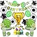 FORMIZON Uministros de Fiesta de Fútbol, 90Pcs Decoración de cumpleaños de fútbol, Vajilla para Fiesta de Fútbol Incluye pancartas, platos, taza y pajitas para Fanáticos del Fútbol