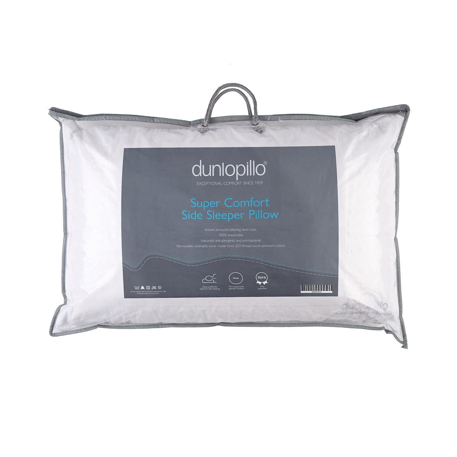 Nest Home White Dunlopillo Natural Latex Pillow – Orthopaedic Neck Support For Side & Back Sleepers, Breathable Cooling Design, Pressure Relief, Anti Allergy, Super Comfort