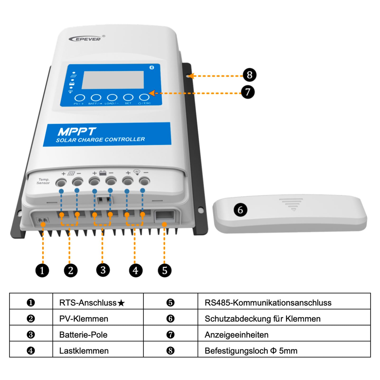 EPEVER® MPPT XTRA-N G3 – XTRA 3415N Regolatore di Carica Solare, 30A, 12/24/36/48VDC auto work, PV 150V, XDS2 Display