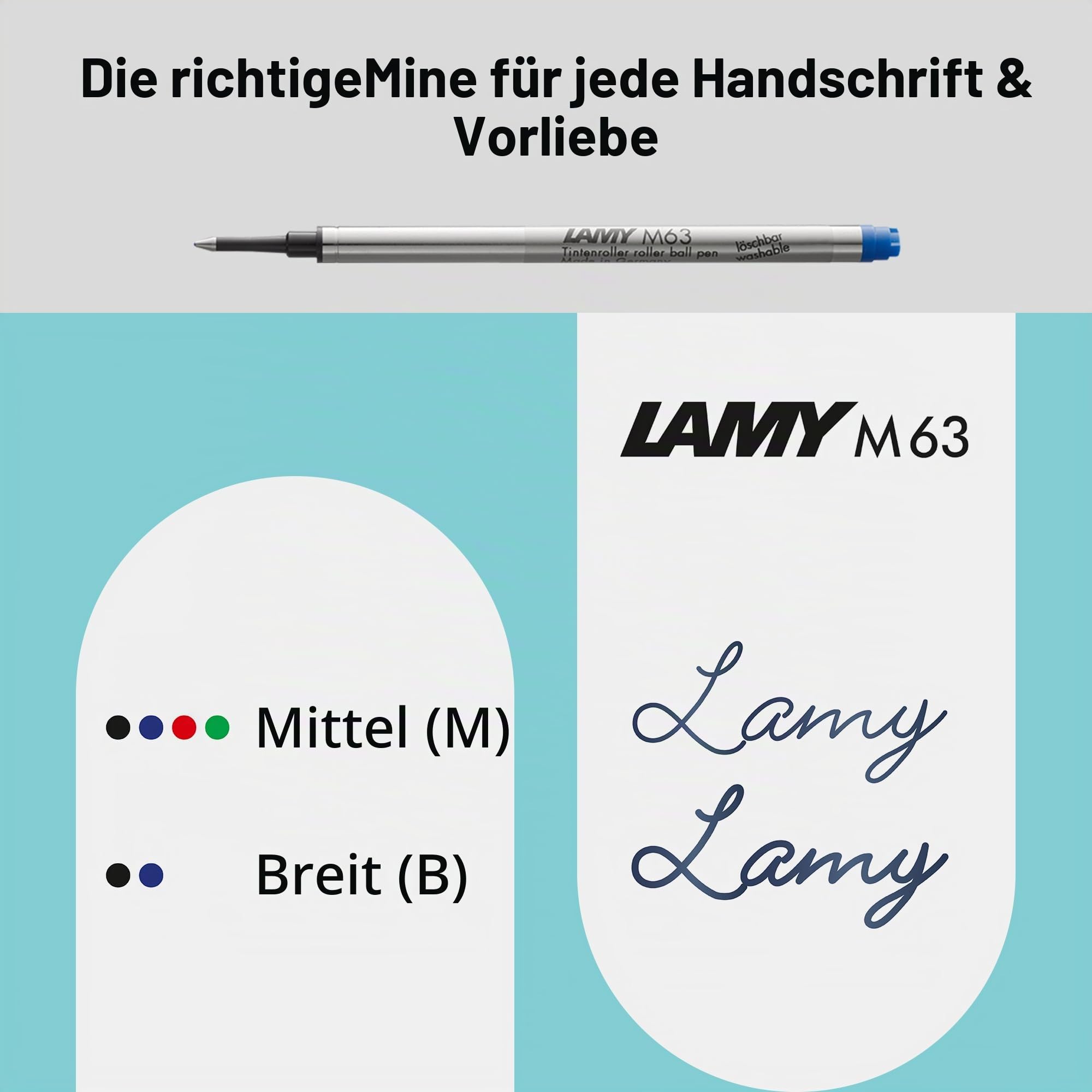Lamy cp1 aquamarine Tintenroller – minimalistischer Stift in elegantem Gehäuse aus Ganzmetall – mit abgefedertem Edelstahl-Clip – inkl. Tintenrollermine M 63 Strichbreite M in schwarz
