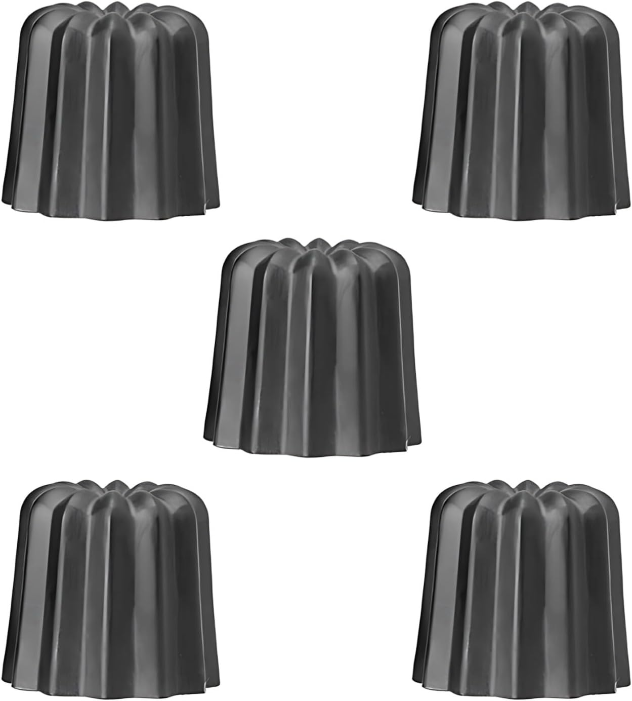 One-Piece Aluminum 5 Pcs Canneles Molds Bakeware Nonstick, Cake Mold Madeleines Molds Seamless for Baking, para Tartas Moldes Easy Release, Perfect for Pastry & Baking