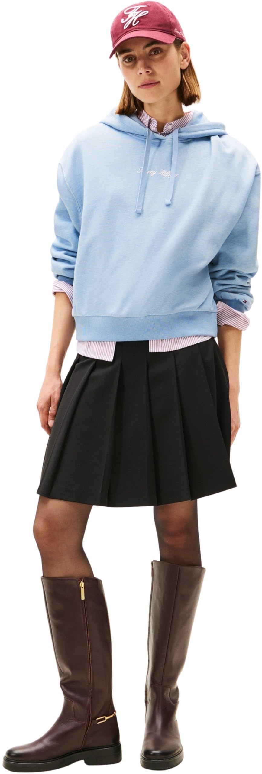 Tommy Hilfiger Sweat à Capuche Femme Classic Script Fleece avec Capuche