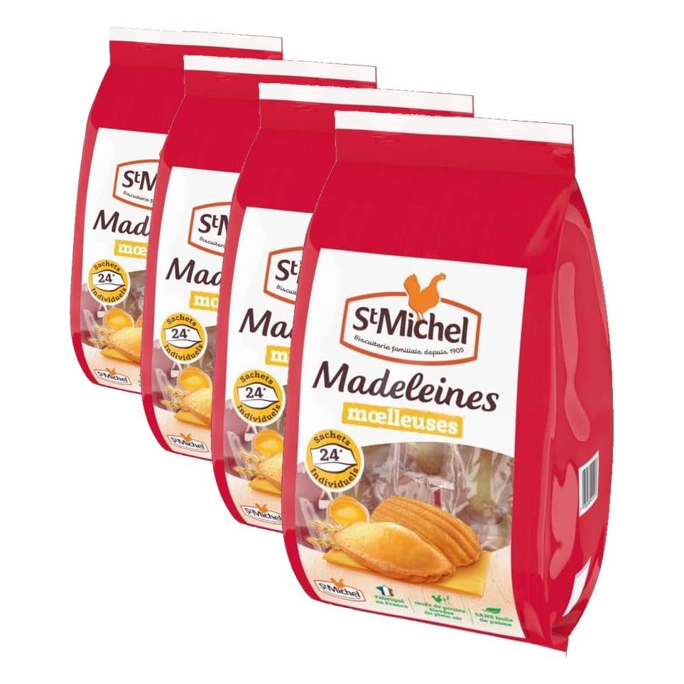 Saint-Michel - Madeleines Moelleuses Nature - Le sachet de 600 g (Lot de 4)