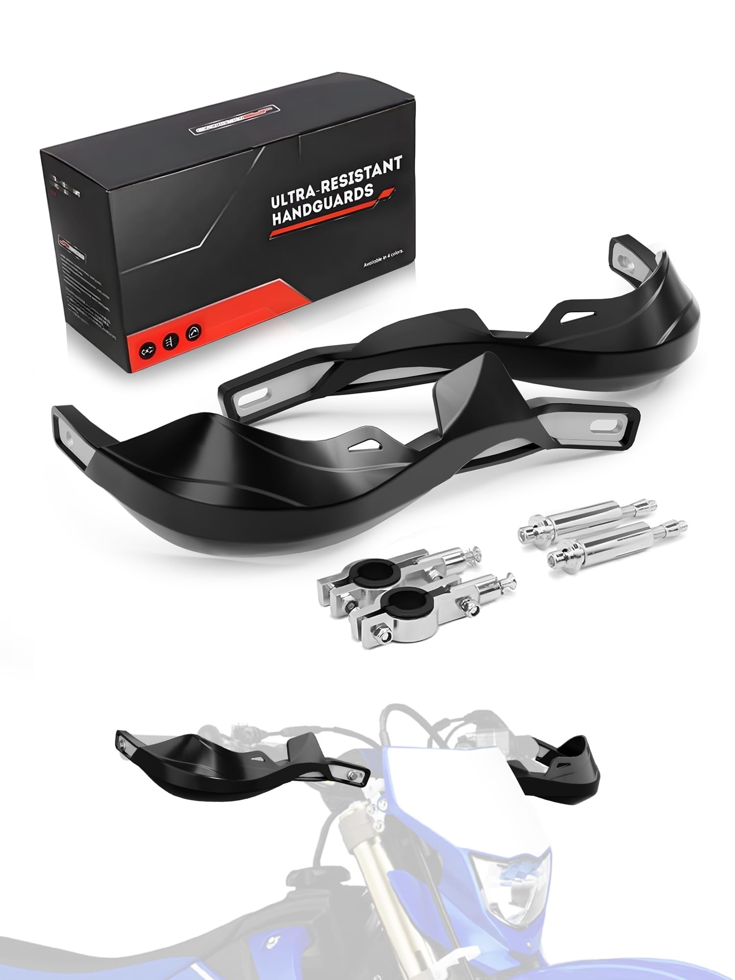 JFG RACING Dirt Bike Handguards,7/8'' and 1 1/8'' Handlebar Motorcycle Hand Guards Accessories Universal for Dirtbike Snowmobile ATV Motocross Enduro Pit Bike MX Off Road -Black