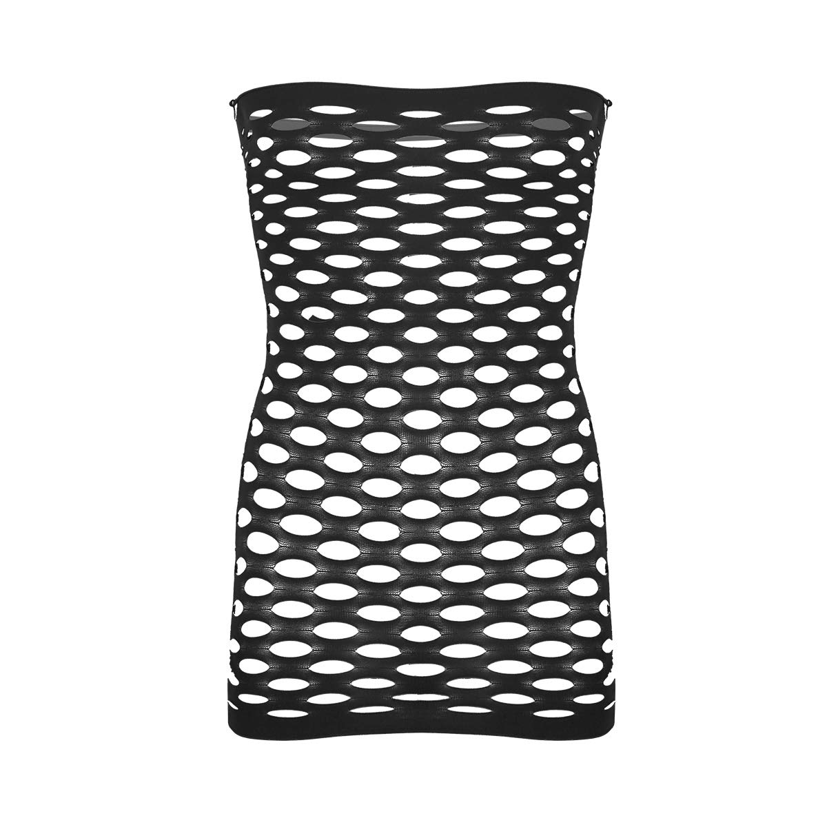 TSSOEMens Hollow Out Fishnet See Through Mini Bodycon Dress Sissy Fishnet Babydoll Bodysuit Chemise