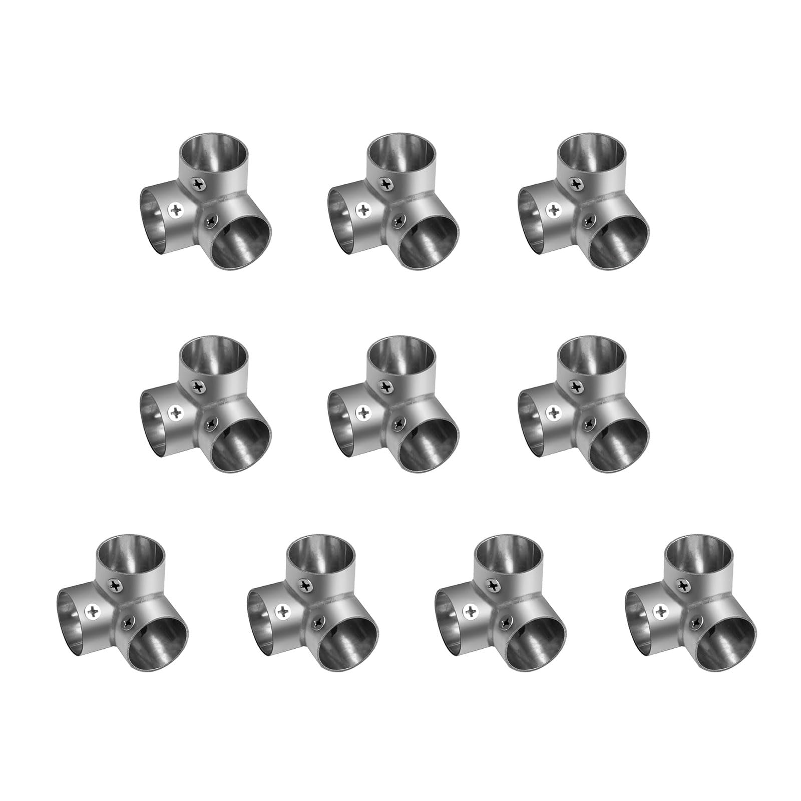 Newft D Upgrades Stainless Steel Handrail T Connectors Set Metal Pipe Fittings Structural Tube Connectors Fence En Rails Clamps Industrial Pipe Connection