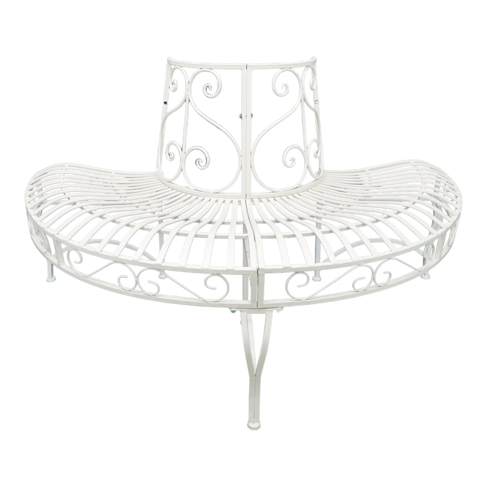 Amazon.com : Hi-Line Gift Ltd. White SEMI-Circle Tree-WRAP Bench