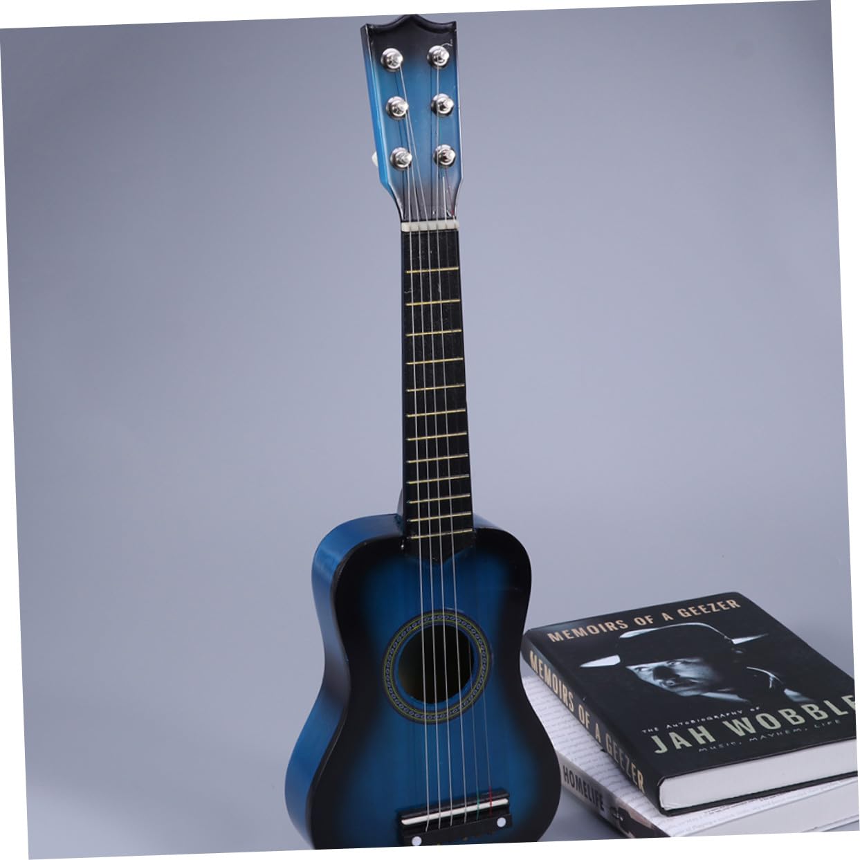 Chitarra Giocattolo Bambini 23 Pollici in Legno Blu | Strumento Musicale Portatile, Superficie Liscia e Bordi Arrotondati, Festa Scuola Decor