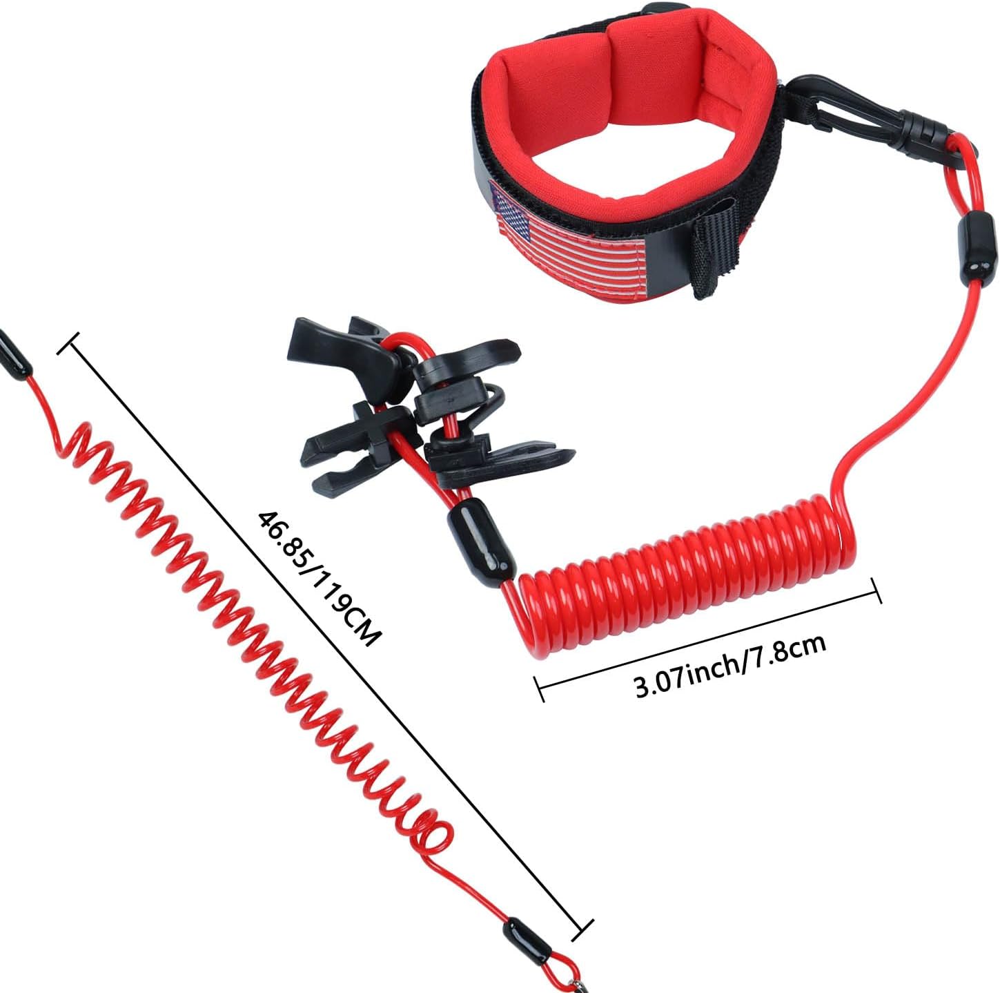 Universal Boat Kill Switch Keys Lanyard with Wrist Strap | Outboard Jet Ski Tether Siut For Mercury, Yamaha, Honda, Tohatsu, Johnson, Evinrude, Suzuki