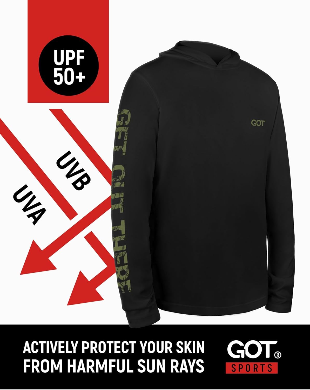 GOT Sports UPF 50+ Hooded Fishing Shirt for Men Women - Long Sleeve Hoodie T Shirts - UV Sun Protection, Lightweight - Image 5