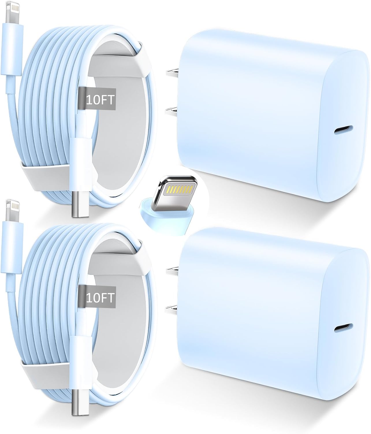  for iPhone 14 13 12 11 Fast Charger,10FT Long Fast Charging Lightning Cable with 20W USB C Charger Block for iPhone 14/14 Pro Max/13/13 Pro Max/12/12 Pro Max/11/11Pro/XS/Max/XR/X,iPad,Blue