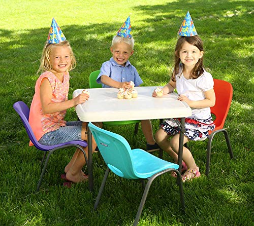 Image of LIFETIME 80472 Kids Stacking Chair (4 Pack), Glacier Blue