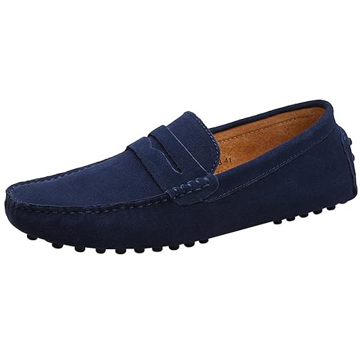 Men's Suede Penny Loafers Comfort Driving Shoes Moccasin Slippers