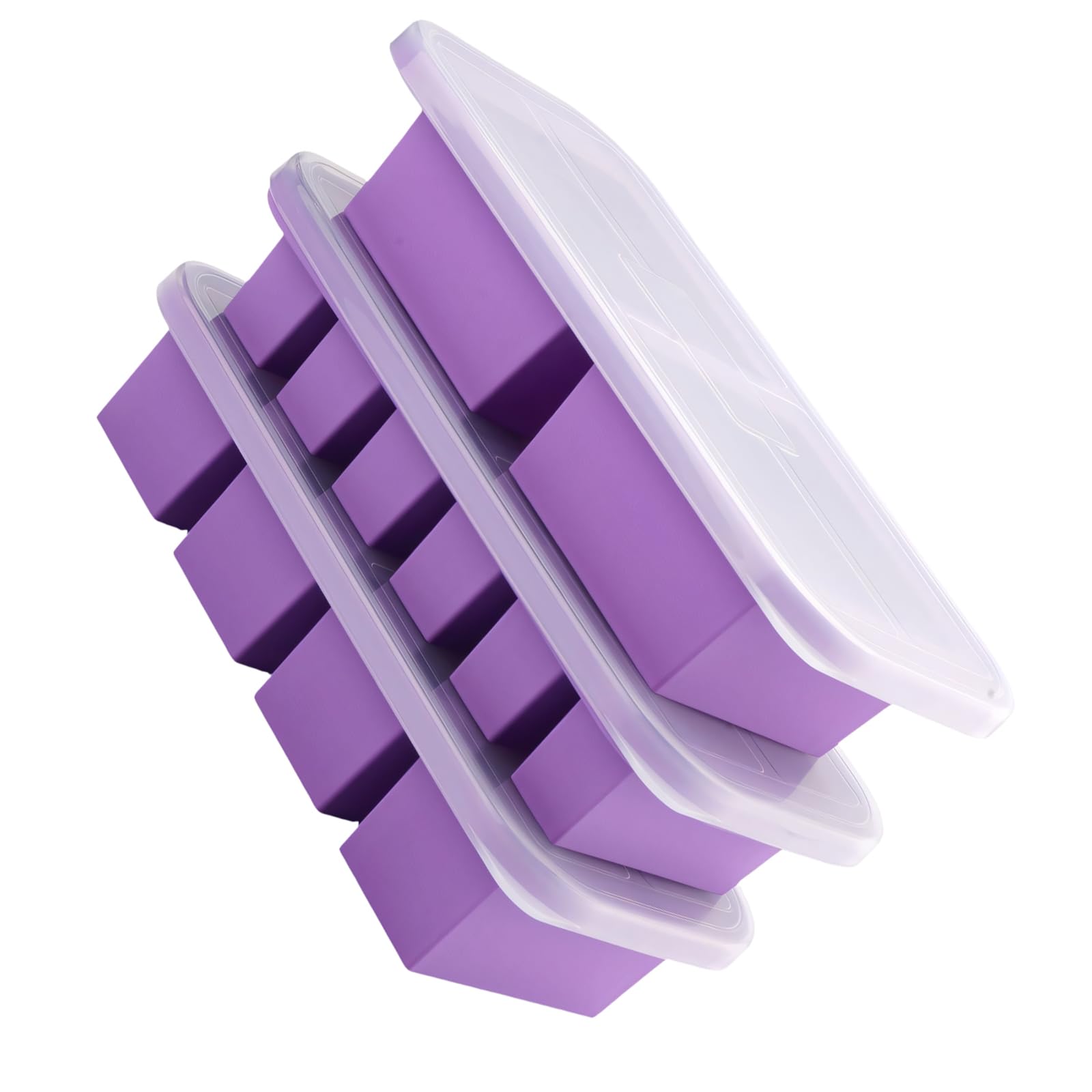 Msioytog Purple Duty Silicone Freezer Containers With Measurement Lines And Leakproof Lids For Accurate Portioning And Organized Storage Multifunctional Kitchen Storage Trays