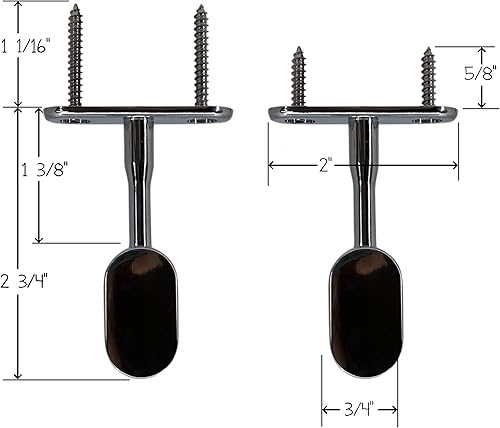 Miniatura 4 de Percha ovalada para barra de armario  0.591 in x 1.181 in  Cromo pulido  Paquete de 2