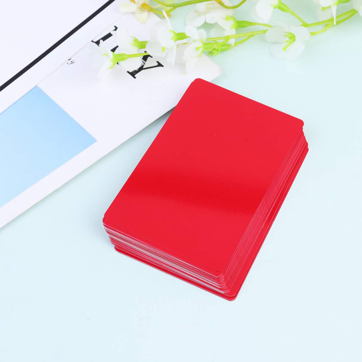 Carte De Visite, Carte De Visite En Aluminium Étanche 50Pcs Pour Entreprise (Rouge)[s1077