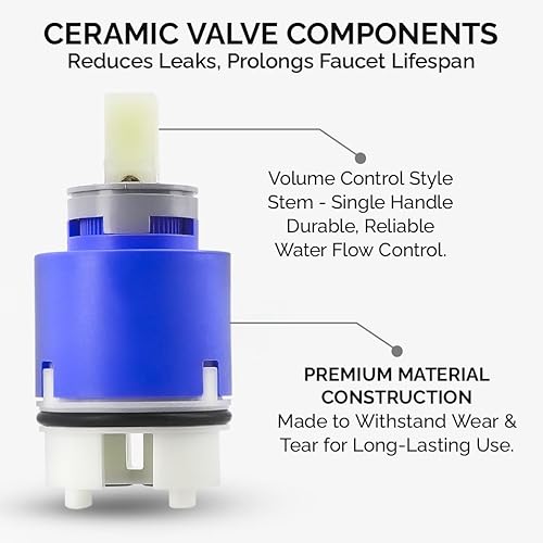 Miniatura 7 de Kerox K40B - Cartucho de grifo de 1.575 in, cartucho de mezcla de cerámica, grifos de fregadero de baño y piezas para reparación y mejora de