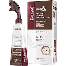 Karseell Men Easy Comb-In Color Mens Hair Dye Maca essence 6-IN-1 Hair color Cream 100 percent Gray Coverage Hair Dye, 80ml-Brown