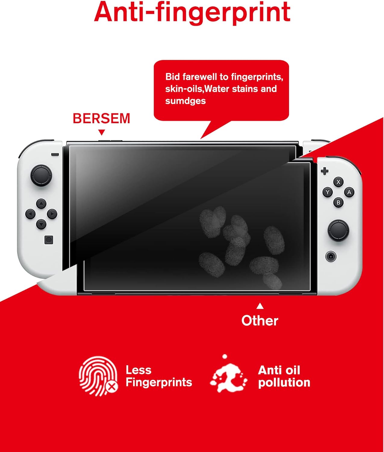 bersem [2 Pack Tempered Glass Screen Protector Compatible with Nintendo Switch OLED 7 inch 2021, Auto Alignment Kit/9H Hardness/Transparent HD Clear/Anti-Scratch/Bubbles Free/High Response : Video Games
