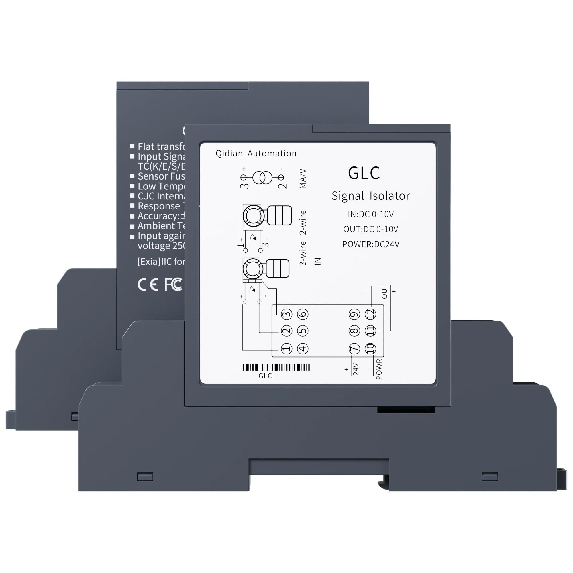 Isolateur de signal contre les interférences électriques 0-10mA vers double sortie 0-20mA