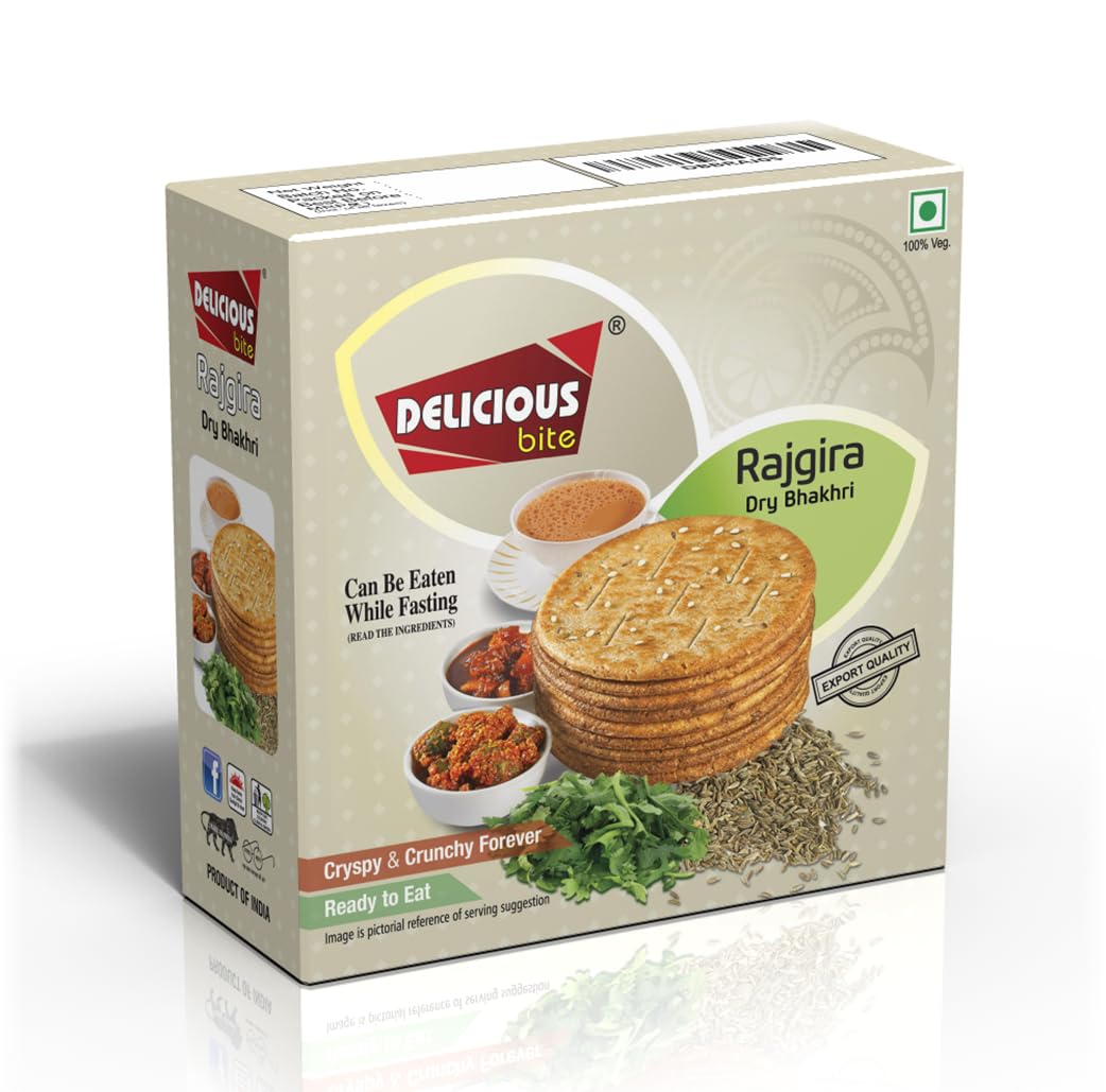 Delicious Bite Rajgira Dry Bhakhri (4 Packs of 200gm Each) Gluten Free | No Wheat | Rajgira Roasted Snacks | Ready To Eat Crisps | Healthy Traditional Gujarati Bhakhri | Vacuum Packed |Best Choice for Snack Time | Parties & Events | Travel Friendly Pack-image-9