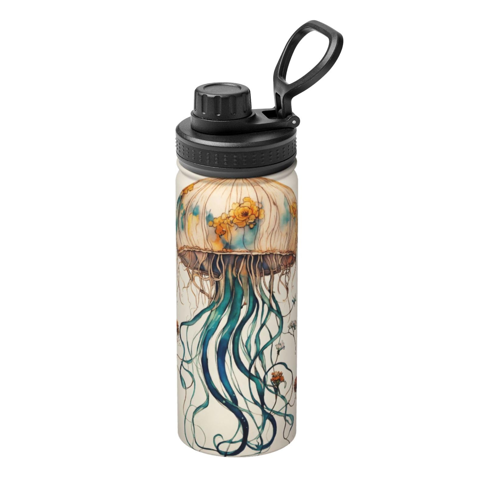 Kfjghhl Insulated Stainless Jellyfish Pattern Steel Water Bottle For Sport Gym Travel Leak Camping Hiking Hydration
