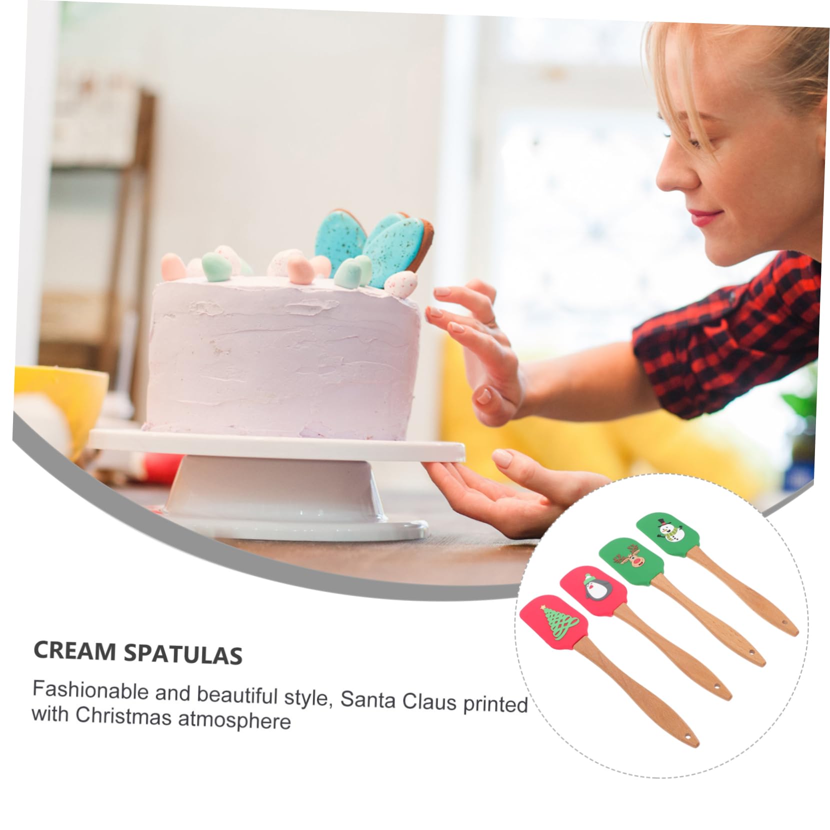 LIFKOME Set Spatole in Silicone Multifunzionali 4 Pezzi, Raschietti Da Cucina Per Panna e Crema, Resistenti Alte Temperature, Utensili Per Dolci e Pasticceria, Leggeri e Facili Da Maneggiare