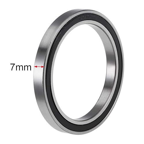 Miniatura 3 de uxcell 6810-2RS Rodamientos rígidos de bolas 1.969 in Diámetro interior 2.559 in OD 0.276 in Diámetro doble sellado cromo acero Z2 2pcs