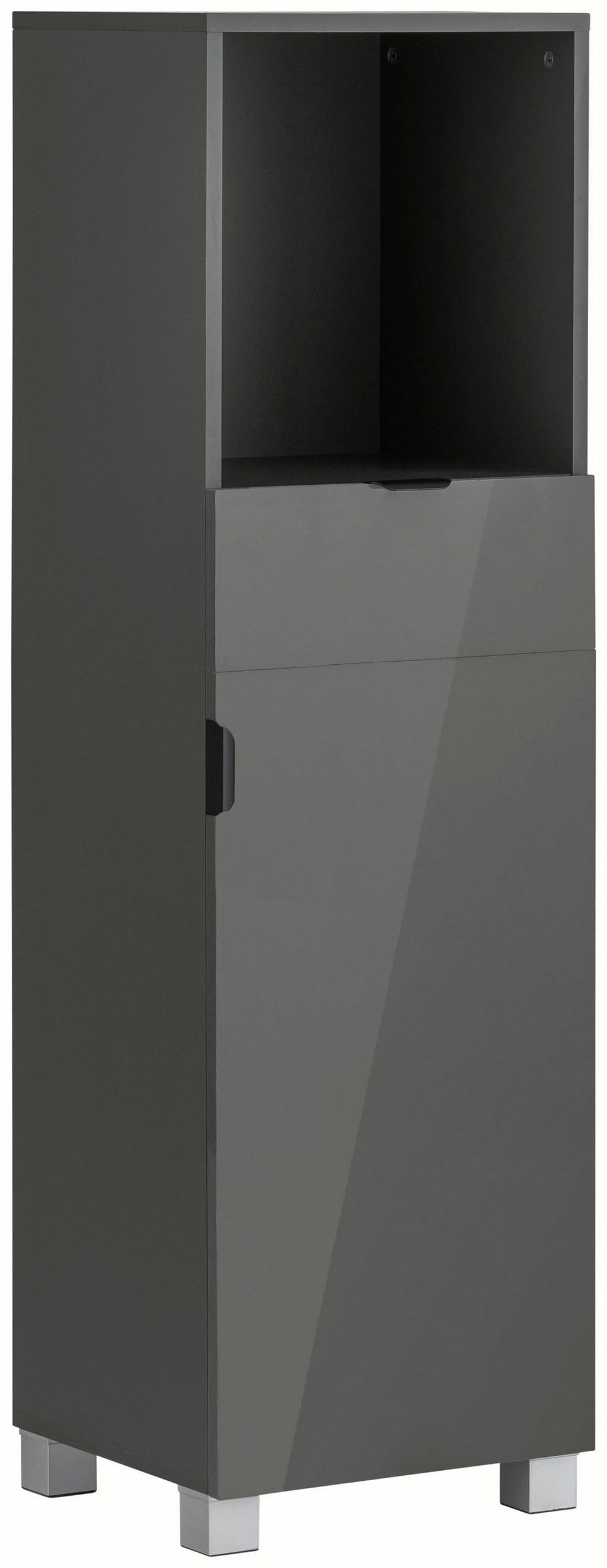 Dorel Home Furnishings Atlas Midi Cabinet with 1 Door/1 Drawer Grey, 36x38x129cm (DxWxH)
