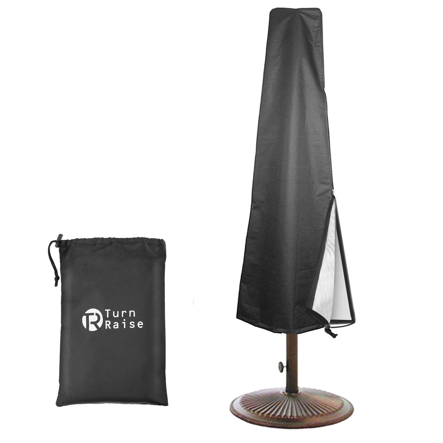 Amazon Com Turn Raise Patio Umbrella Cover Waterproof Cantilever Outdoor Umbrella Cover With Zipper Fit 8ft To 11ft Black Oxford Fabric Furniture Decor