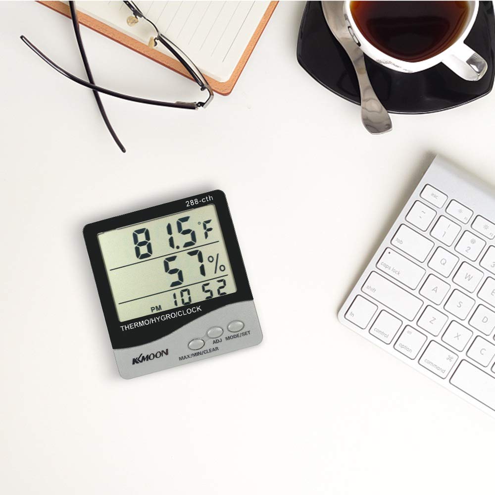 Wewnętrzny i zewnętrzny cyfrowy termometr LCD higrometr temperatury miernik wilgotności miernik wilgotności czujnik stacja pogodowa budzik