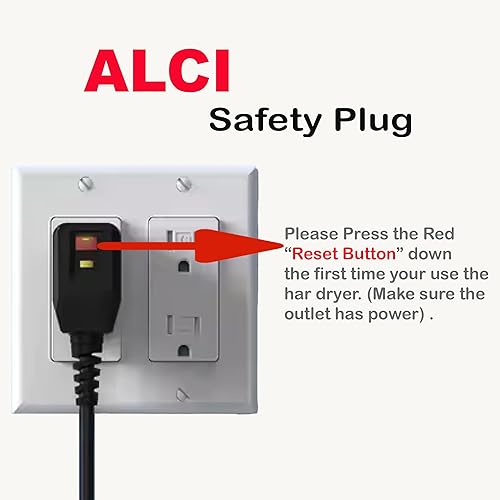 Miniatura 6 de Lanvier Secador de pelo con difusor, secador iónico profesional para mujeres, diseño compacto y ligero, secado rápido, 4 calentadores inteligentes,