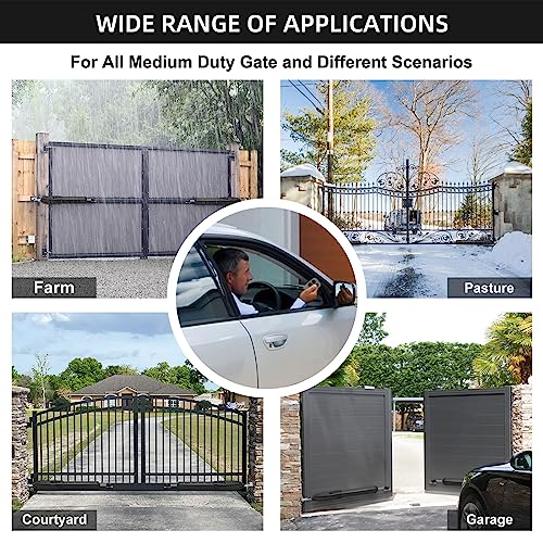 Jujiang C026 Solar Gate Opener With Batteries & Solar Panel For Dual Swing Gates Up To 1540Lb Automatic Gate Opener With Remote Complete Kit Medium Duty Electric Gate Opener Solar Powered 60W Motor thumb #8