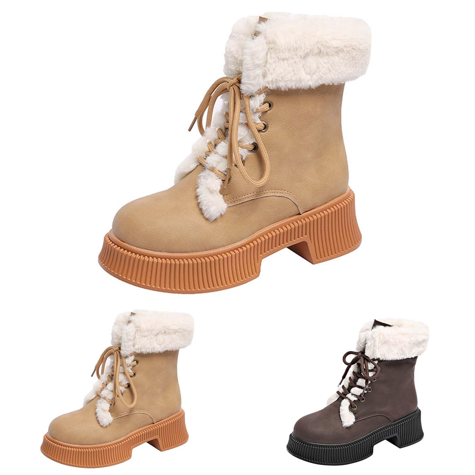 Scarpe Invernali comode in Cotone Antiscivolo per Le Donne Stivali da Neve Waetpoof Scarponi da Lavoro Donna Stivali Gomma Donne