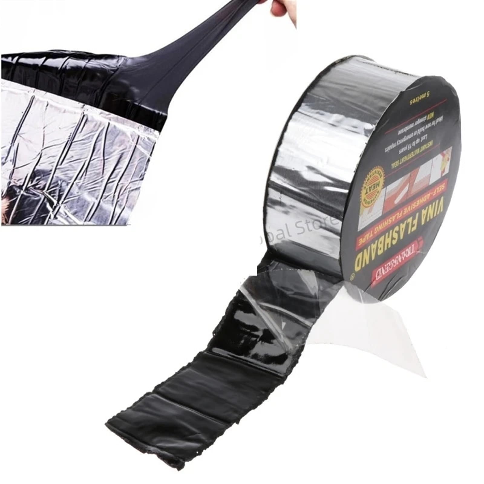 Aluminiumfolienband High Temperature Super Resistant Waterproof Self Adhesive Seal Wall Crack Roof Pipe Repair Wall Roof Repair Sealant(5cm X 10m)