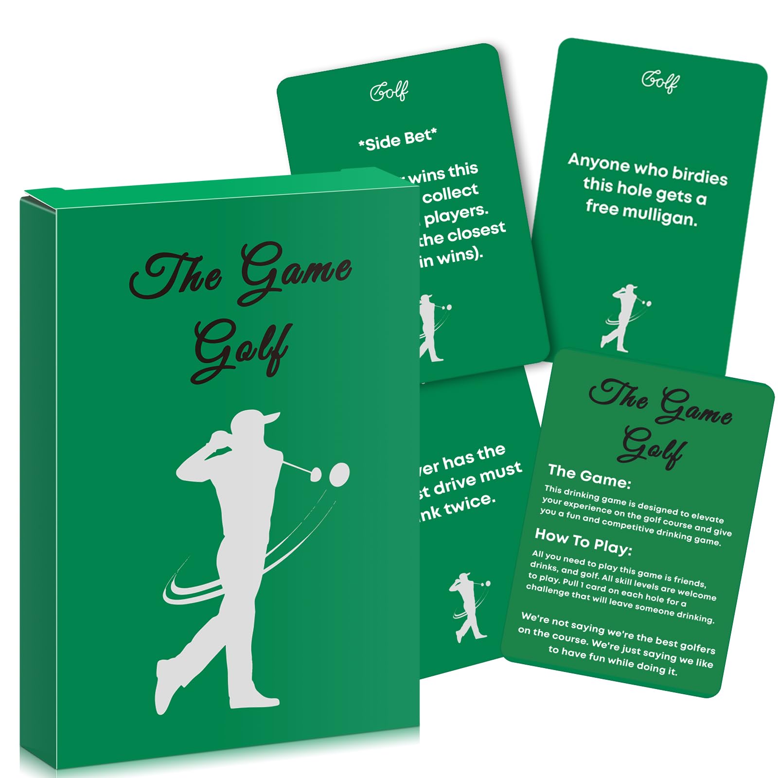 WinnerWhy Golf Card Games, Include 33 Challenge Golf Cards and 1 Instruction, Interactive Social Game for Golfers, Portable Group Activity with