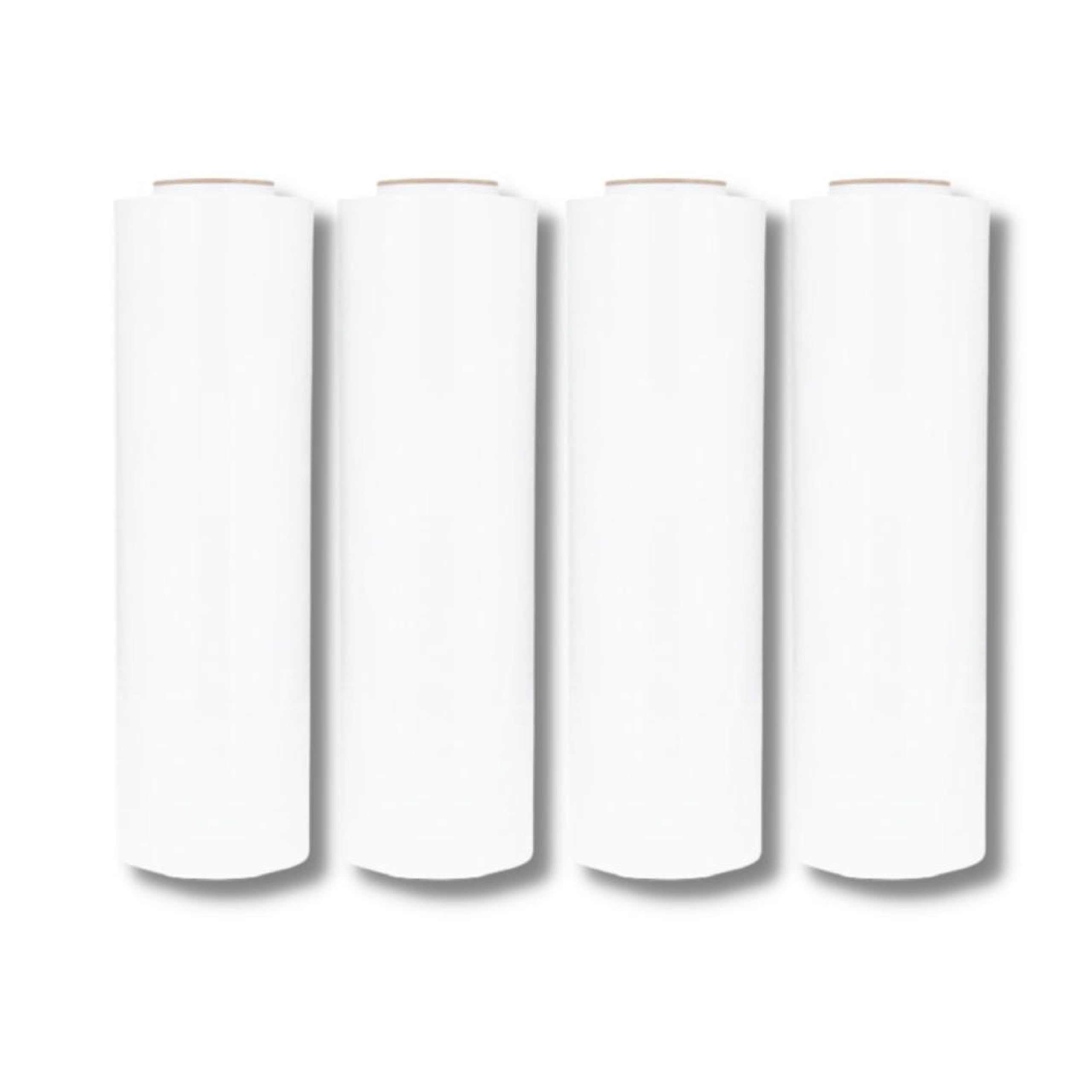 PSBM Lot de 4 rouleaux de film étirable teinté blanc 45,7 cm x 452,4 m, calibre 80, film rétractable résistant industriel pour le déménagement, l'emballage et l'expédition
