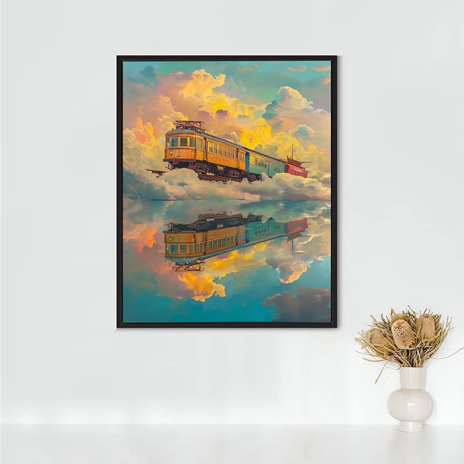 Diamond Painting Piovere, Diamond Painting Erwachsene Tram Bastelset, DIY Diamant Malerei Runder Vollbohrer Diamanten Kinder Malerei Stickerei Kreuzstich Dekoration, Geschenk 90 x 120 cm PJY9 I-K