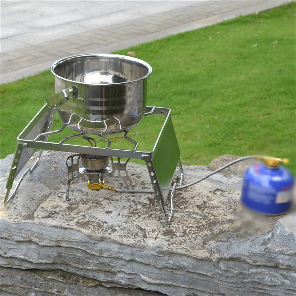 Outdoor Antivento Campeggio Pot Holder Portatile In Acciaio Inox Stufa Staffa Barbecue Grill Copertura Pentola